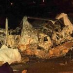 Acidente com explosão de carro deixa duas pessoas mortas na BR-262, em Minas Gerais - Foto: Divulgação/Corpo de Bombeiros