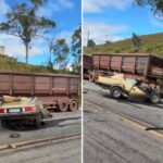 Motorista de carro morre em acidente com carreta na BR-040, em Alfredo Vasconcelos - Foto: Reprodução/Redes Sociais