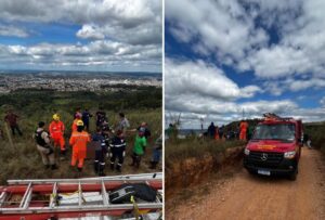 Homem sofre queda de parapente em Sete Lagoas - Foto: Divulgação/CBMMG