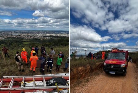 Homem sofre queda de parapente em Sete Lagoas - Foto: Divulgação/CBMMG
