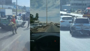 Carreta perde freio, arrasta carro e causa colisão com sete veículos no Anel Rodoviário de BH - Foto: Reprodução