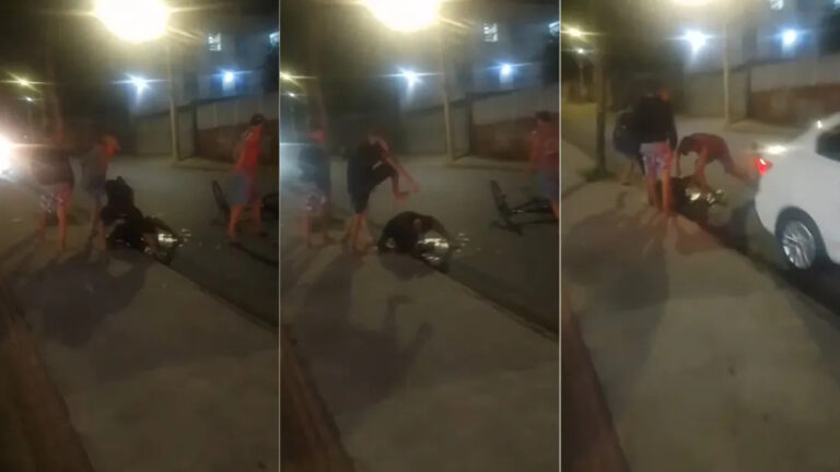 Homem é agredido por adolescentes na porta de supermercado em BH - Foto: Reprodução