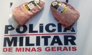 Mulher é presa após furtar picanha de supermercado em Divinópolis - Foto: Divulgação/PMMG