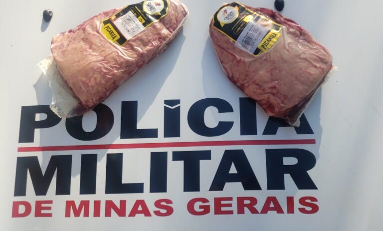 Mulher é presa após furtar picanha de supermercado em Divinópolis - Foto: Divulgação/PMMG