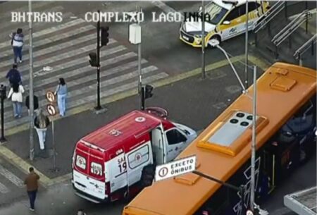 Mulher é atropelada por ônibus do Move na Avenida Santos Dumont, em BH - Foto: Divulgação/BHTrans
