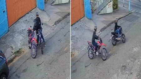Moto é furtada por dupla na Cristiano Machado, em BH - Foto: Reprodução