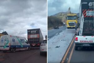 Motociclista morre em grave acidente com caminhão na BR-040, em Itabirito - Foto: Reprodução/Redes Sociais