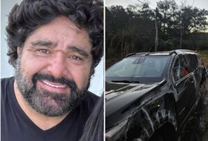 Fabiano, da dupla com César Menotti, sofre acidente na BR-040, em Juiz de Fora - Foto: Reprodução + Divulgação/CBMMG