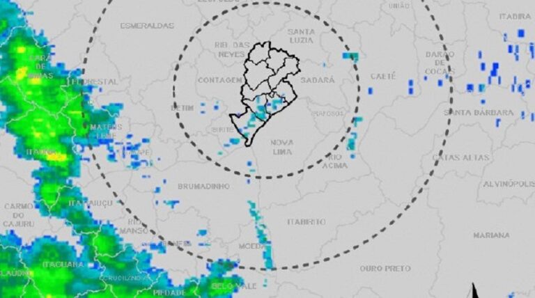 Defesa Civil de BH emite alerta de possibilidade de chuva com raios e vento - Foto: Divulgação/Defesa Civil de BH