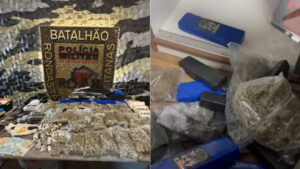 Homem é preso com drogas e R$ 28 mil em três casas na região Leste de BH - Foto: Divulgação/PMMG