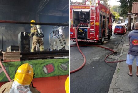 Incêndio atinge imóvel no bairro São Paulo, em BH - Foto: Divulgação/CBMMG