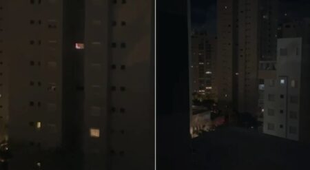 Vídeo de lareira na TV assusta moradores de prédio no Vale do Sereno, em Nova Lima - Foto: Reprodução/Redes Sociais