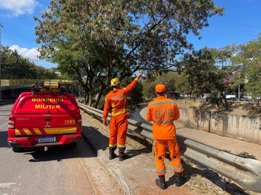 Bombeiros usam drone para tentar localizar pessoa desaparecida no rio Arrudas, em BH - Foto: Divulgação/Corpo de Bombeiros