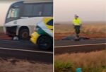 Acidente entre ônibus e motocicleta deixa dois mortos na BR-365, em Santa Vitória - Foto: Reprodução/Redes Sociais