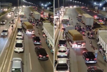 Acidente entre moto e carreta deixa morto e ferido no Anel Rodoviário, em BH - Foto: Divulgação/BHTrans