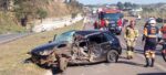 Homem morre após acidente frontal entre carro e caminhão na BR-381, em Sabará - Foto: Divulgação/CBMMG