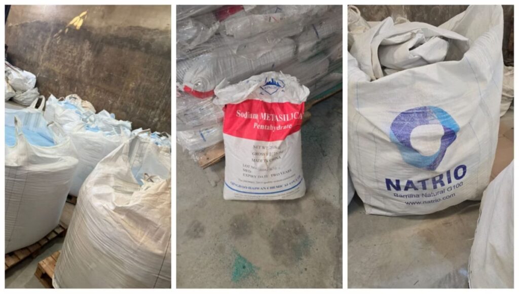 Polícia Civil apreende dez toneladas de insumos para produção de sabão em pó falsificado em Juatuba - Foto: Divulgação/PCMG