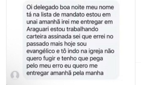 Foragido manda ‘inbox’ a delegado e se entrega após virar evangélico em Araguari - Foto: Reprodução/Redes Sociais
