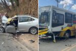 Oito pessoas ficam feridas após acidente entre carro e ônibus na MG-060, em Betim - Foto: Reprodução/Redes Sociais