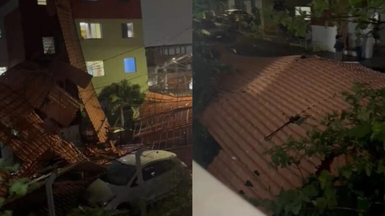 Ventania de 95 km/h derruba telhado e postes no Aglomerado da Serra, em BH - Foto: Reprodução