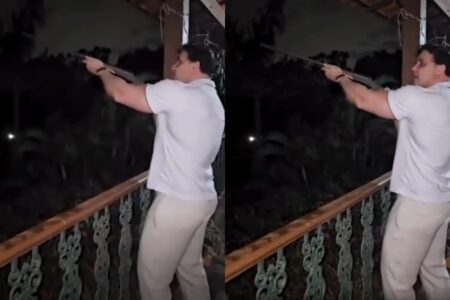 Vídeo mostra assassino confesso de gari em BH atirando com espingarda - Foto: Reprodução