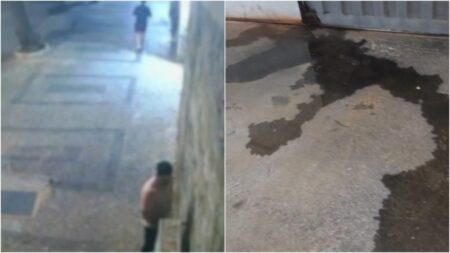 Moradores denunciam urina em portarias de prédios na Rua Sapucaí, em BH - Foto: Reprodução