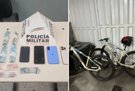 Gangue da bicicleta: homens são presos por furtar celulares no Centro de BH - Foto: Divulgação/PMMG