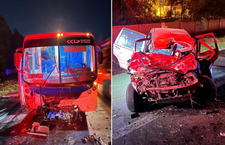 Motorista de carro morre após acidente com ônibus na BR-040, em Sete Lagoas - Foto: Divulgação/CBMMG