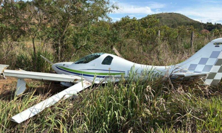 Avião de pequeno porte cai durante decolagem em aeroporto de São Lourenço - Foto: Divulgação/Canal Potência