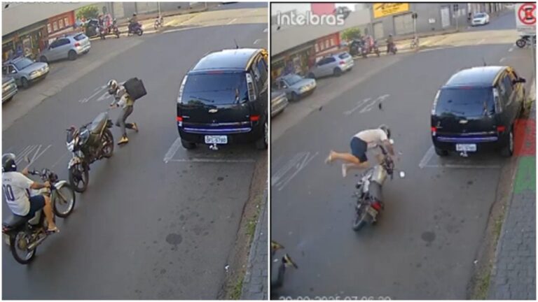 Homem invade contramão e joga moto contra o irmão em Uberlândia - Foto: Reprodução