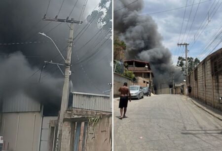 Incêndio de grandes proporções atinge frigorífico em Sabará - Foto: Reprodução/Redes Sociais