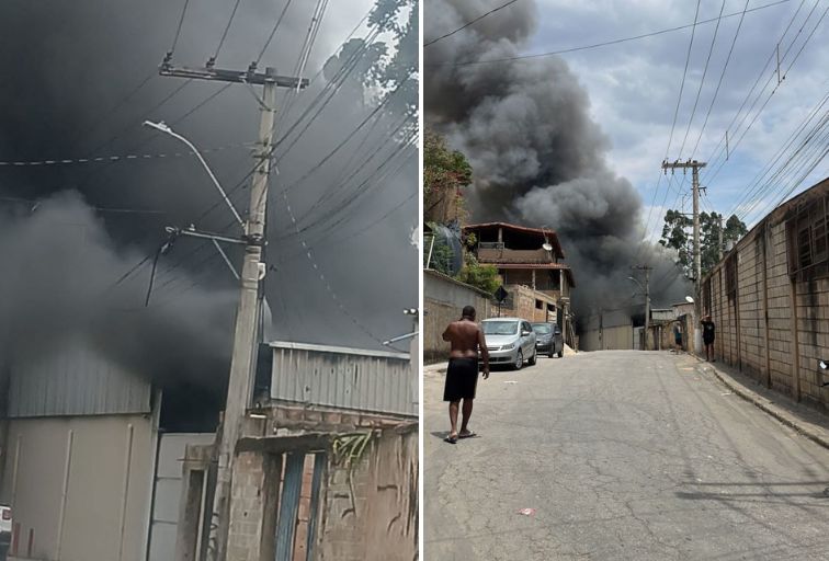 Incêndio de grandes proporções atinge frigorífico em Sabará - Foto: Reprodução/Redes Sociais
