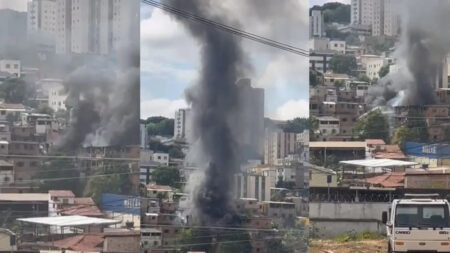 Incêndio atinge ferro-velho e se espalha para casas no bairro Nova Suíça, em BH Incêndio atinge ferro-velho e se espalha para casas no bairro Nova Suíça, em BH - Foto: Reprodução/Redes Sociais