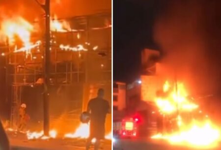 Incêndio atinge loja de peças e acessórios automotivos na Avenida Pedro II, em BH - Foto: Reprodução/@jornaldopadreeustaquio