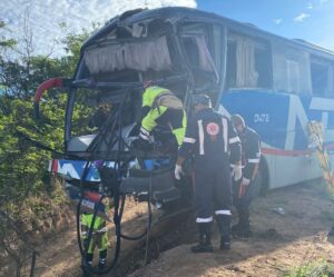 Acidente entre ônibus deixa feridos na BR-251, na Serra de Francisco Sá - Foto: Divulgação/Samu