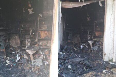 Incêndio atinge loja de calçados no bairro Buritis, em BH Incêndio atinge loja de calçados no bairro Buritis, em BH - Foto: Divulgação/Corpo de Bombeiros