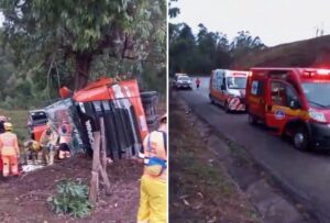 Acidente deixa homem morto e mulher grávida ferida na BR-381, em João Monlevade Acidente deixa homem morto e mulher grávida ferida na BR-381, em João Monlevade - Foto: Reprodução/Redes Sociais