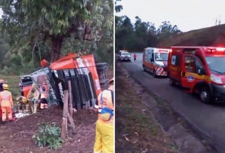 Acidente deixa homem morto e mulher grávida ferida na BR-381, em João Monlevade - Foto: Reprodução/Redes Sociais