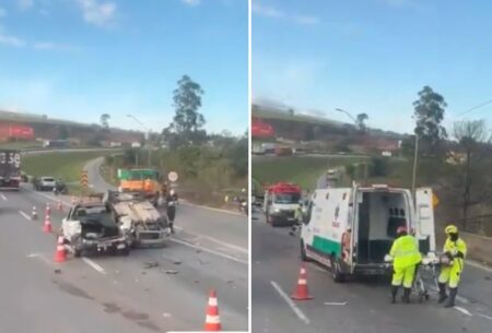 Duas pessoas morrem após acidente na Rodovia Fernão Dias, em Extrema - Foto: Reprodução/Redes Sociais