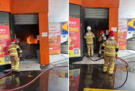 Incêndio atinge lanchonete na Avenida do Contorno, em BH Incêndio atinge lanchonete na Avenida do Contorno, em BH - Foto: Divulgação/CBMMG