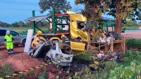 Casal e duas crianças morrem carbonizados em acidente na BR-040, em João Pinheiro Casal e duas crianças morrem carbonizados em acidente na BR-040, em João Pinheiro - Foto: Divulgação