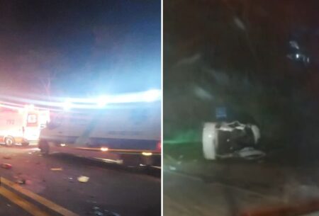 Cinco pessoas ficam feridas após acidente na BR-040, em Barbacena - Foto: Reprodução/Redes Sociais