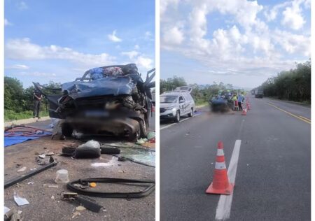 Duas pessoas morrem após carro bater na BR-135, em Corinto Duas pessoas morrem após carro bater na BR-135 em Corinto - Foto: Reprodução