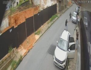 Câmera flagra ataque a tiros contra policial civil no bairro Lagoinha, em BH - Foto: Reprodução