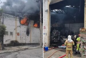 Incêndio em galpão de recicláveis deixa dono ferido em BH Incêndio em galpão de recicláveis deixa dono ferido em BH - Foto: Reprodução/Redes Sociais + CBMMG