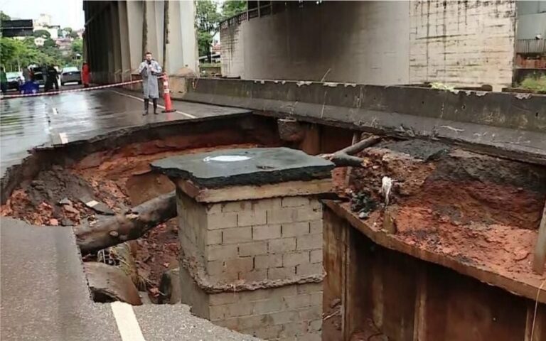 Cratera interditada Avenida Tereza Cristina, em BH? Entenda - Foto: Reprodução/TV Globo