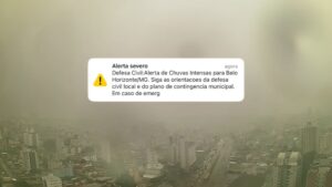 BH está sob alerta severo para chuvas intersas BH está sob alerta severo para chuvas intersas - Foto: Reprodução/Clima Ao vivo + Por Dentro de Minas