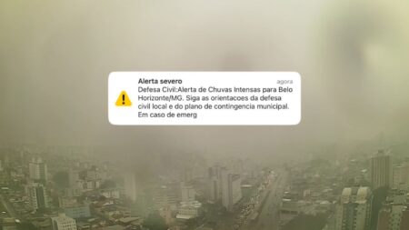 BH está sob alerta severo para chuvas intersas BH está sob alerta severo para chuvas intersas - Foto: Reprodução/Clima Ao vivo + Por Dentro de Minas