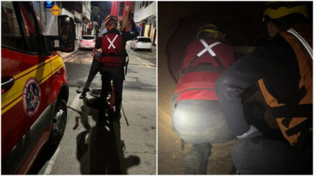 Buscas por menino arrastado pela enxurrada são retomadas em Pouso Alegre - Foto: Divulgação/Corpo de Bombeiros