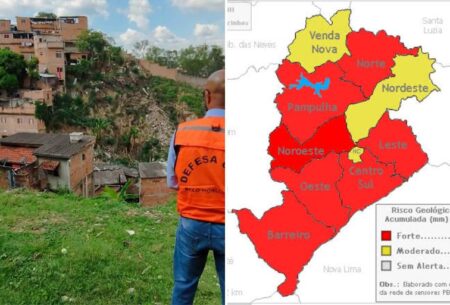 Chuva em BH: sete regionais estão sob alerta forte de risco de deslizamento risco geologico bh